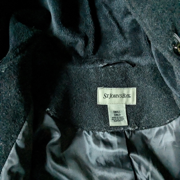 Black Wool Cashmere Blend Hooded Jacket - Picture 4 of 5
